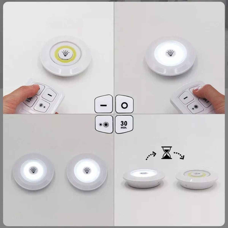 Luminária de Led com Controle Remoto Sem Fio - Kit 3 Lâmpadas
