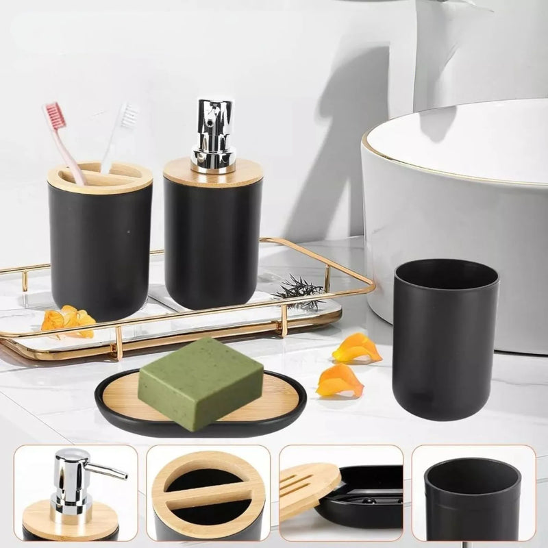 Dispenser Saboneteira e Copo de Banheiro - Kit Acessórios para Banheiro
