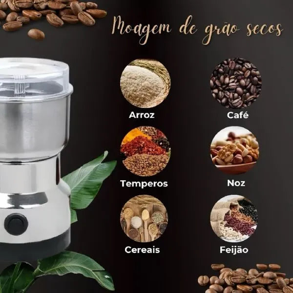 Moedor e Triturador Elétrico de Grãos e Temperos