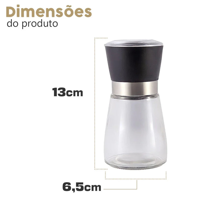 Moedor e Triturador de Pimenta e Sal - Kit Com 2 Unidades