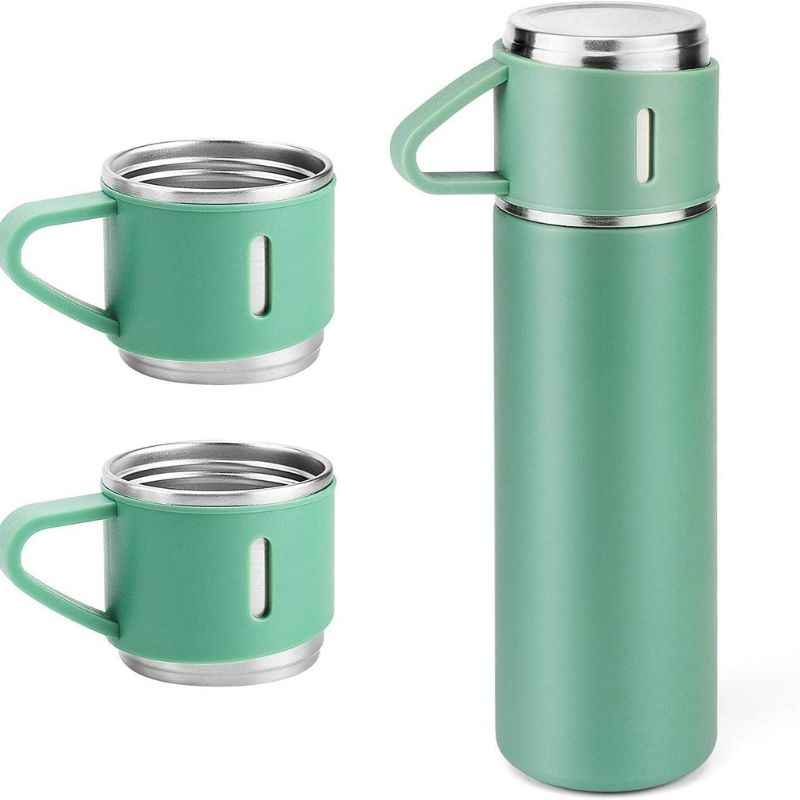 Garrafa Térmica em Aço Inoxidável com 3 Canecas