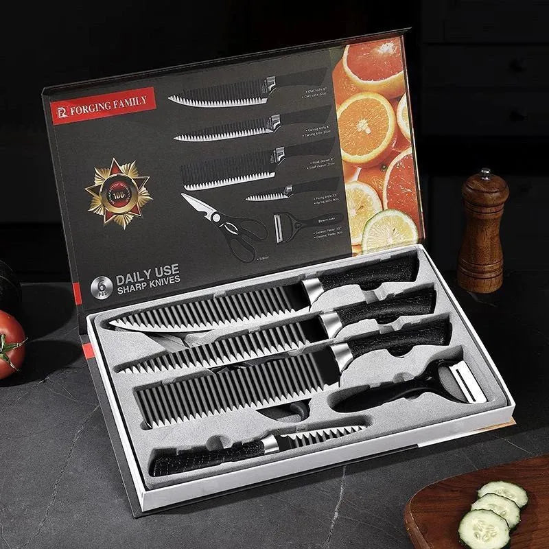 Jogo de Facas Profissional Antiaderente - Kit Completo de 6 Peças