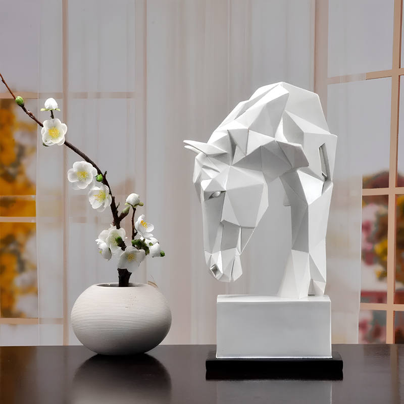 Escultura Cavalo Geométrico em Design Moderno