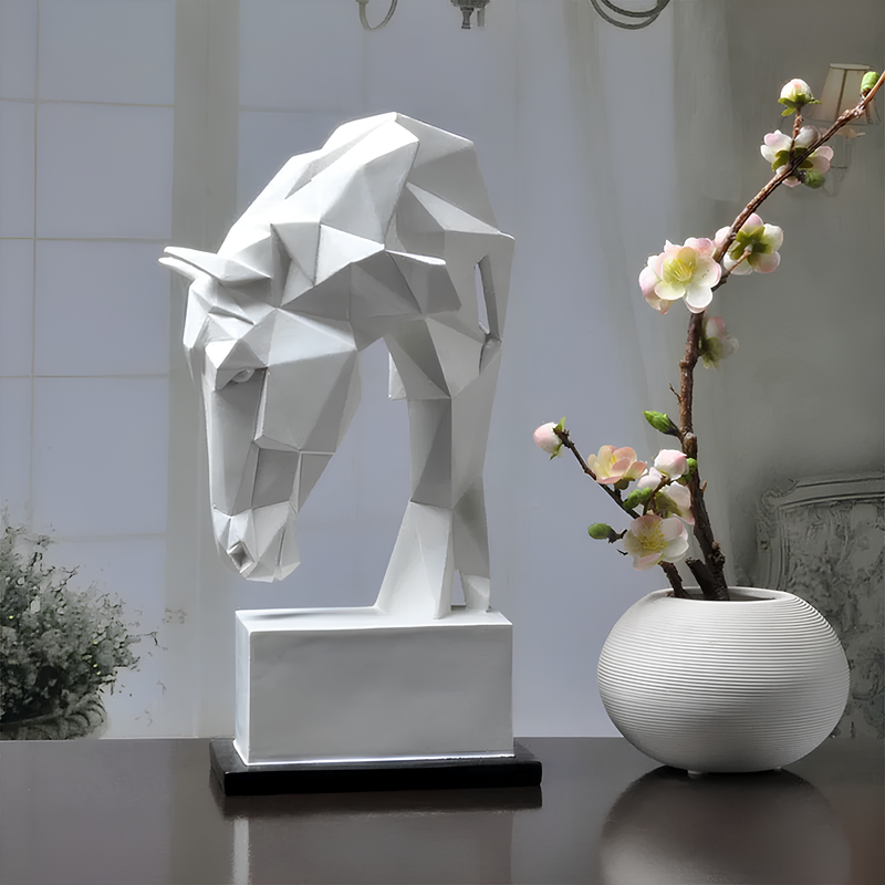 Escultura Cavalo Geométrico em Design Moderno