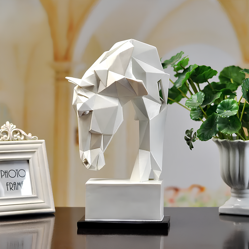 Escultura Cavalo Geométrico em Design Moderno