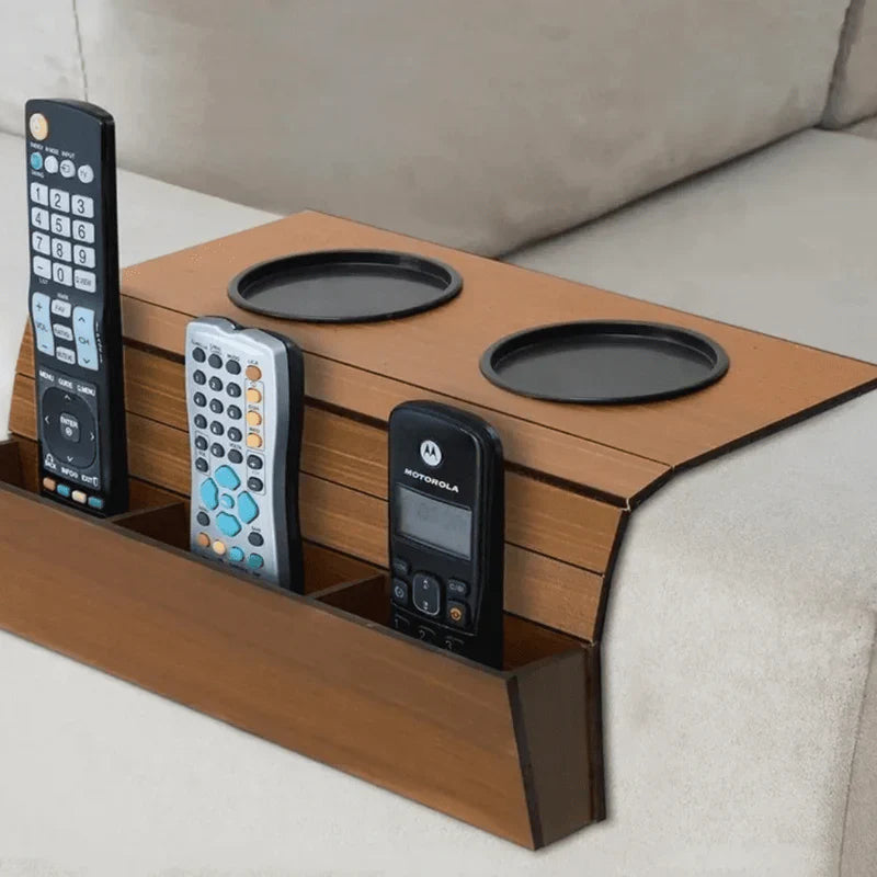 Esteira porta controle + porta copo em mdf