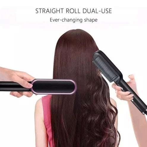 Escova alisadora bivolt 5 em 1   alisa, hidrata, modela, alinha e anti frizz