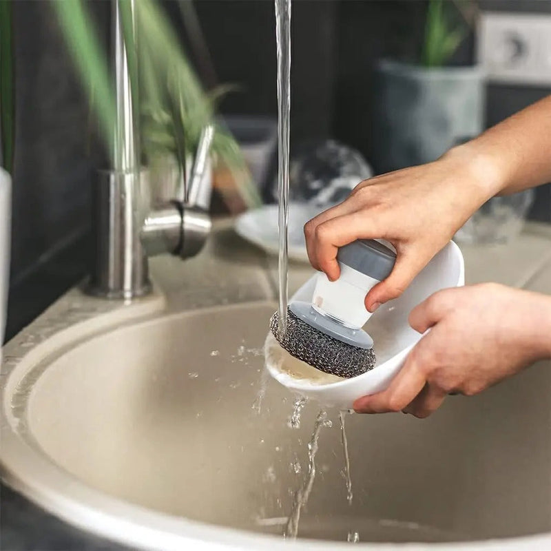 Escova de Limpeza com Dispenser de Detergente - Kit Com 2 Unidades