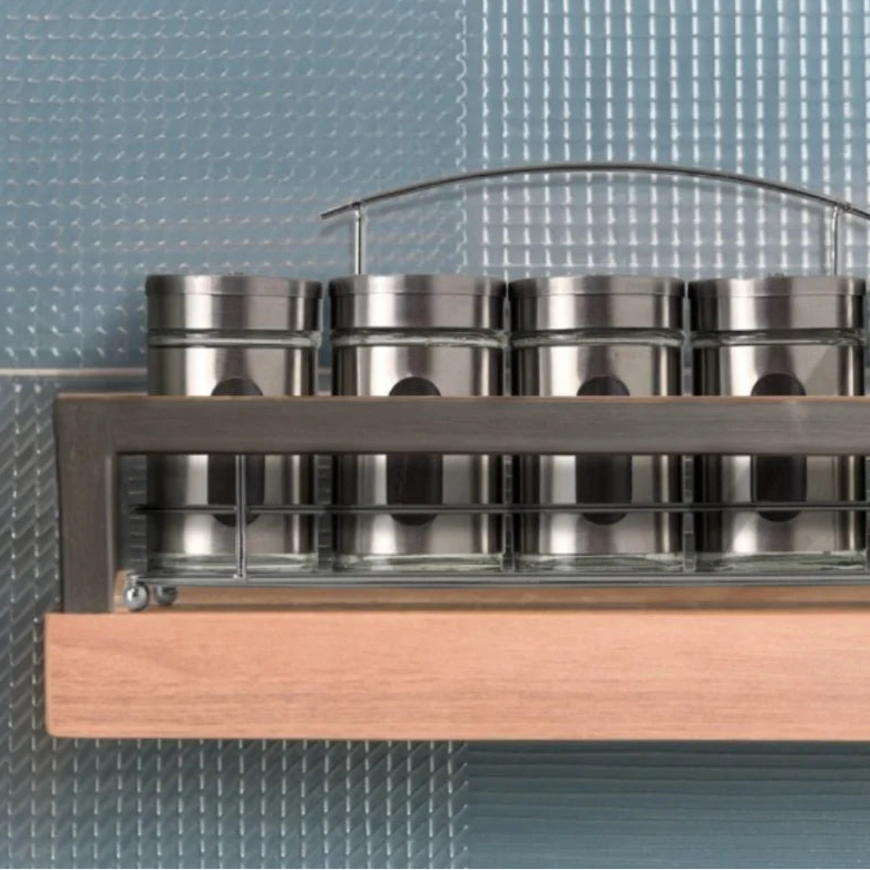 Sabor&Ordem™ – Kit de Porta Temperos em Vidro e Aço Inox