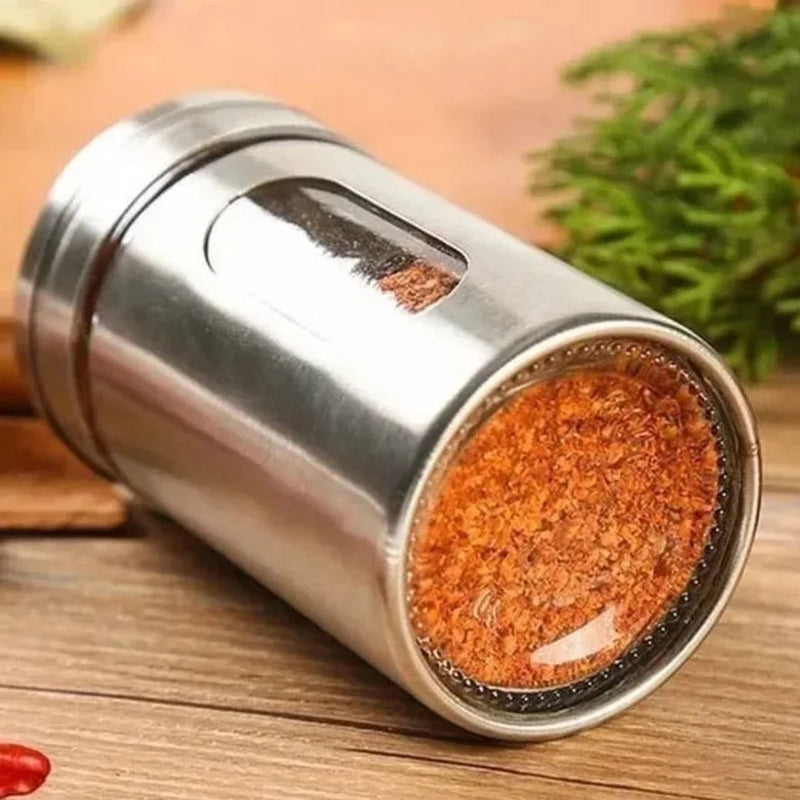 Sabor&Ordem™ – Kit de Porta Temperos em Vidro e Aço Inox