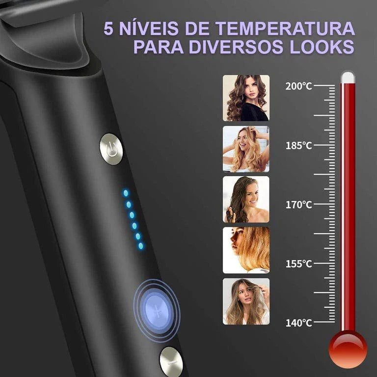Escova alisadora bivolt 5 em 1   alisa, hidrata, modela, alinha e anti frizz