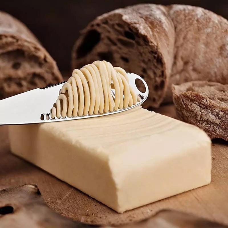 Faca Espátula de Manteiga em Aço Inoxidável Serrilhada