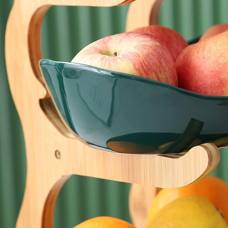 Fruteira de Mesa em Bambu com Cestas de ABS