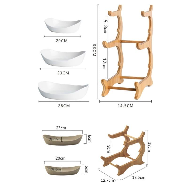 Fruteira de Mesa em Bambu com Cestas de ABS