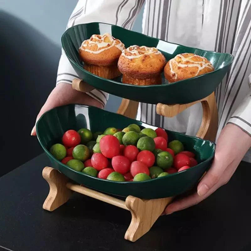 Fruteira de Mesa em Bambu com Cestas de ABS