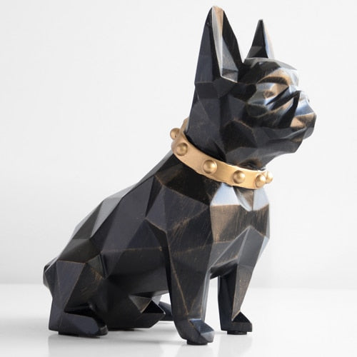 Bulldog Francês Geométrico Decorativo com Cofre