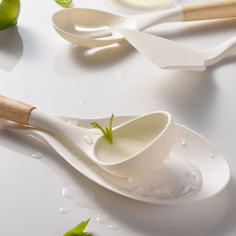 Kit Utensílios de Cozinha 14 Peças em Silicone com Organizador