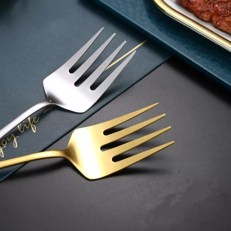 Kit Utensílios de Cozinha 6 Peças Inox Dourado ou Prata