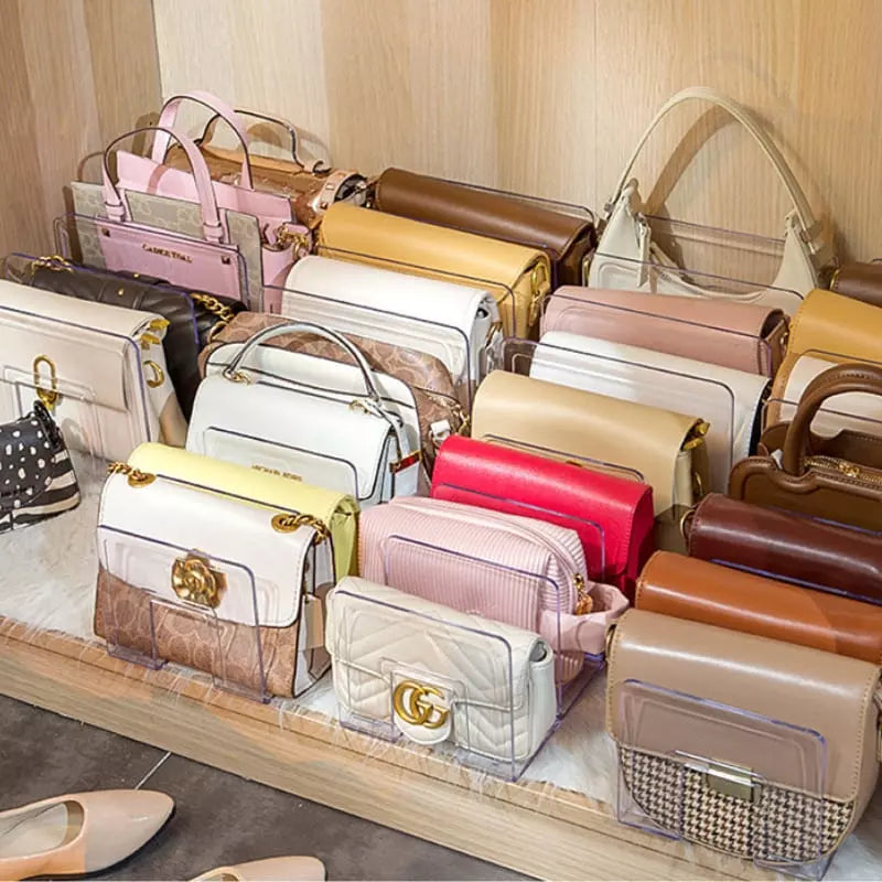 Organizador de Bolsas Acrílico com Divisória transparente