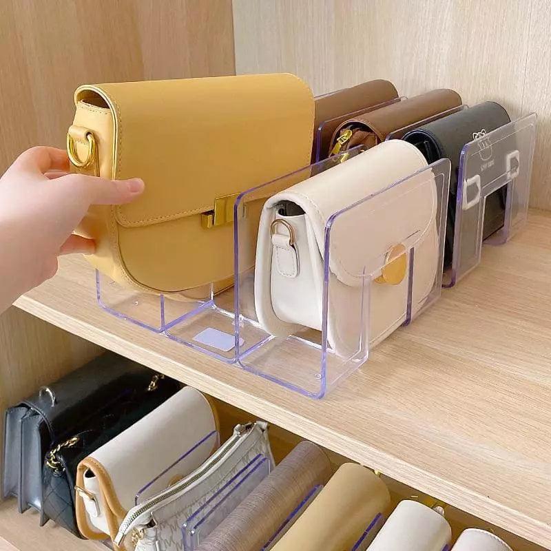 Organizador de Bolsas Acrílico com Divisória transparente