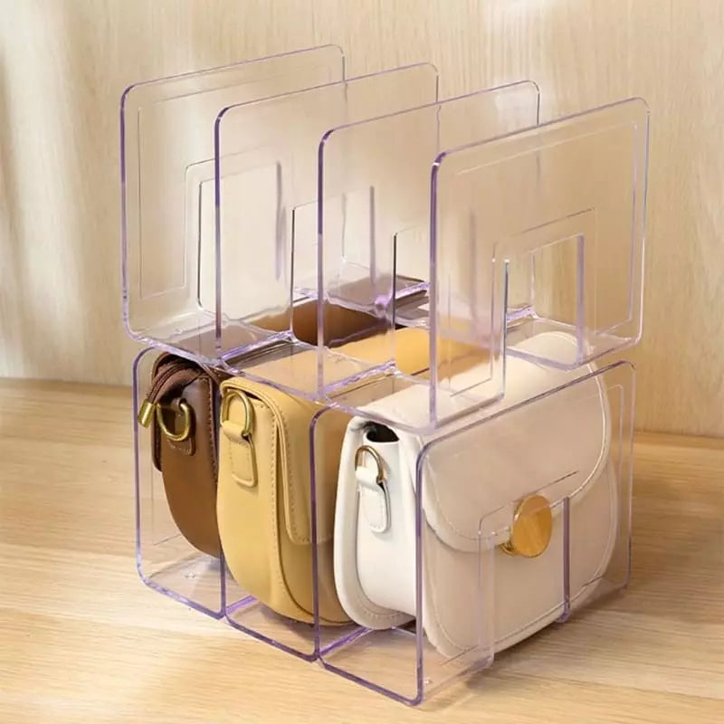 Organizador de Bolsas Acrílico com Divisória transparente