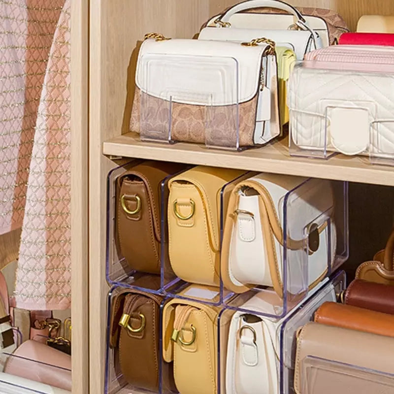 Organizador de Bolsas Acrílico com Divisória transparente