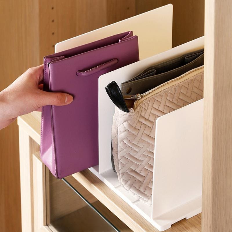 Organizador de Bolsas Acrílico Branco com Divisórias Ajustáveis