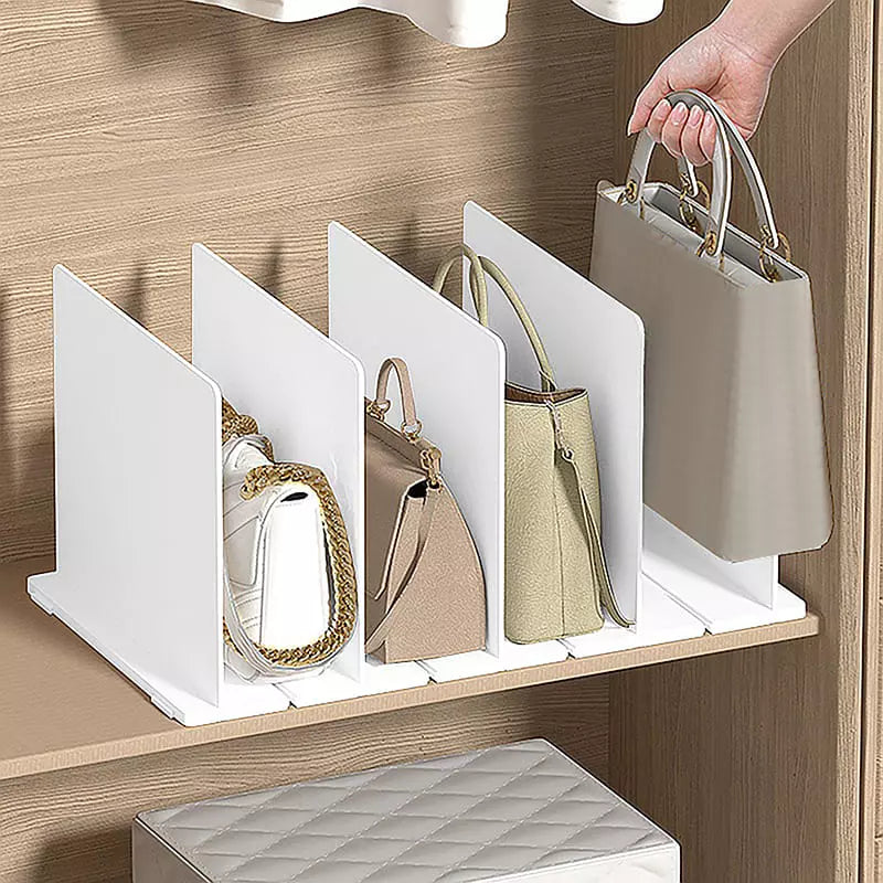 Organizador de Bolsas Acrílico Branco com Divisórias Ajustáveis