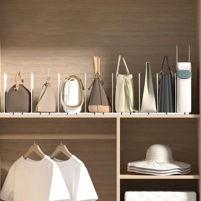 Organizador de Bolsas Acrílico Branco com Divisórias Ajustáveis