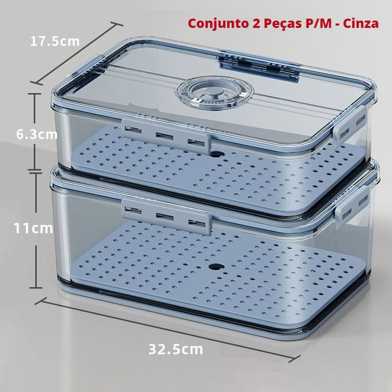 Organizador de Geladeira com Tampa e Indicador de Data