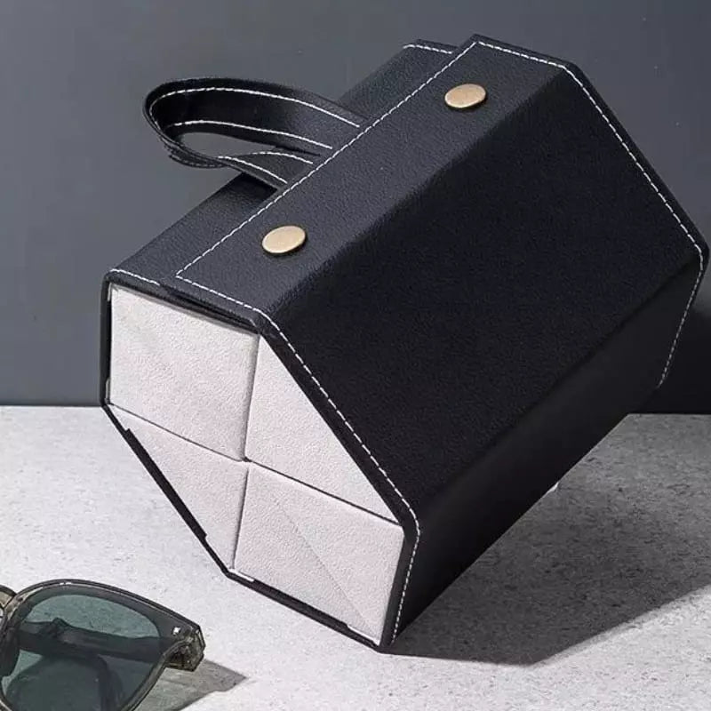 Porta Óculos e Organizador com 6 Divisórias em Couro PU