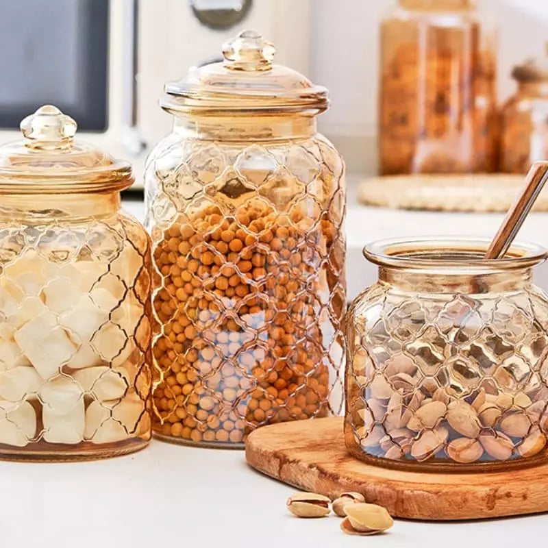 Potes de Vidro Herméticos para Armazenamento de Alimentos