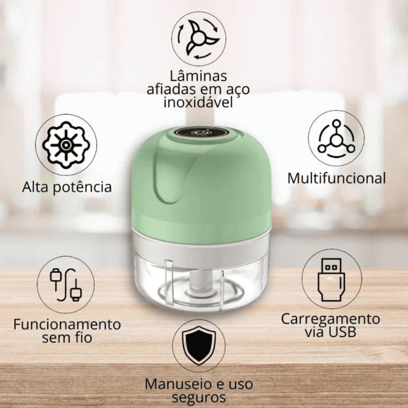 Mini Processador De Alimentos Elétrico