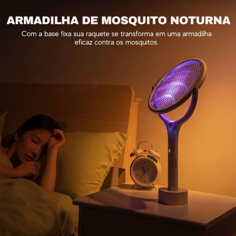 Raquete Elétrica e Armadilha Mata Mosquitos Multifuncional