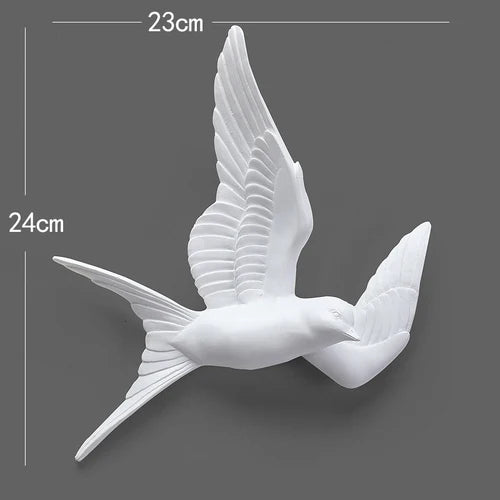 Escultura de Parede em Resina Pássaros em Voo