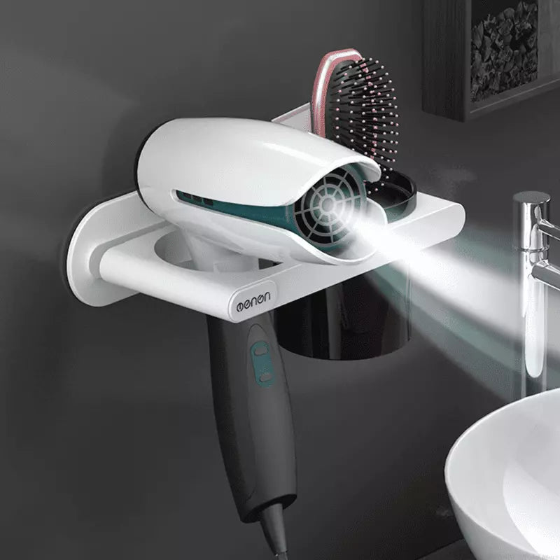 Suporte de Parede para Secador de Cabelo e Utensílios