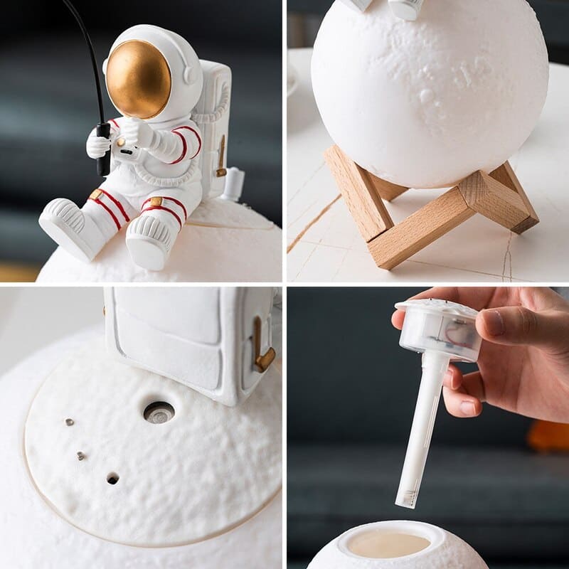 Umidificador de Ar e Luminária Astronauta com Controle de Luz