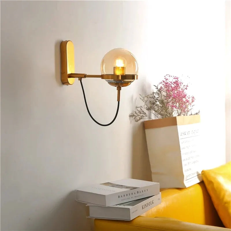Luminária - Arandela Globe Vintage com Globo de Vidro