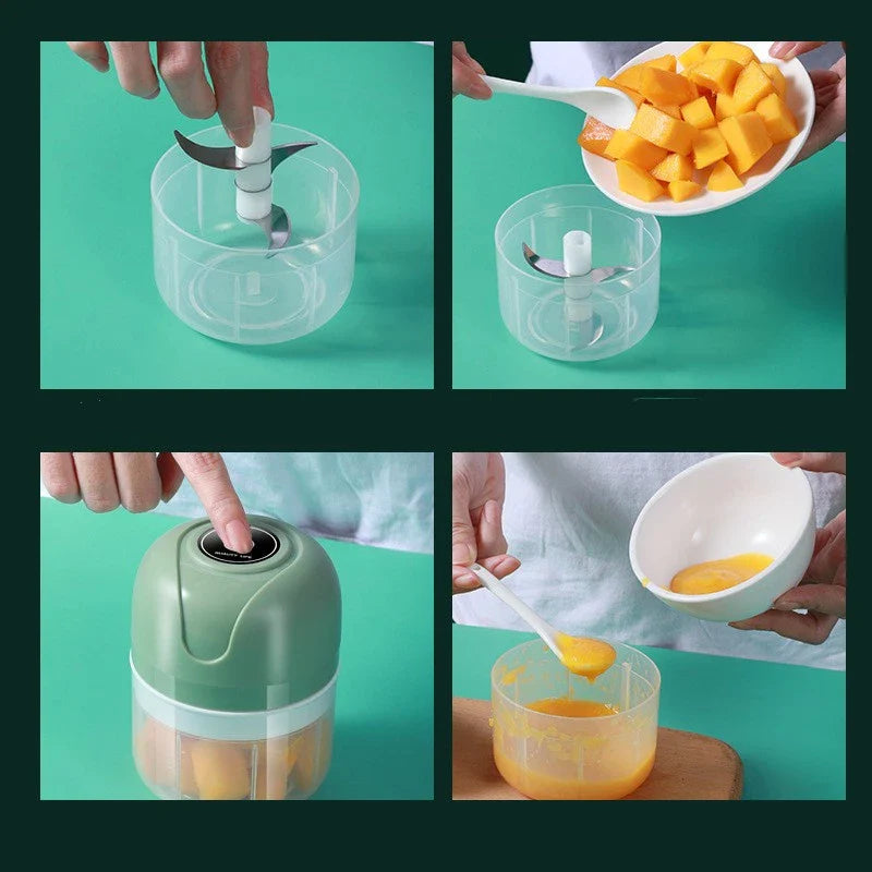 Mini Processador De Alimentos Elétrico