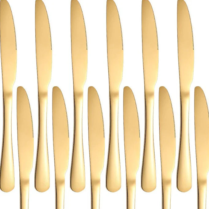 18 Peças Talheres De Ouro Em Aço Inox