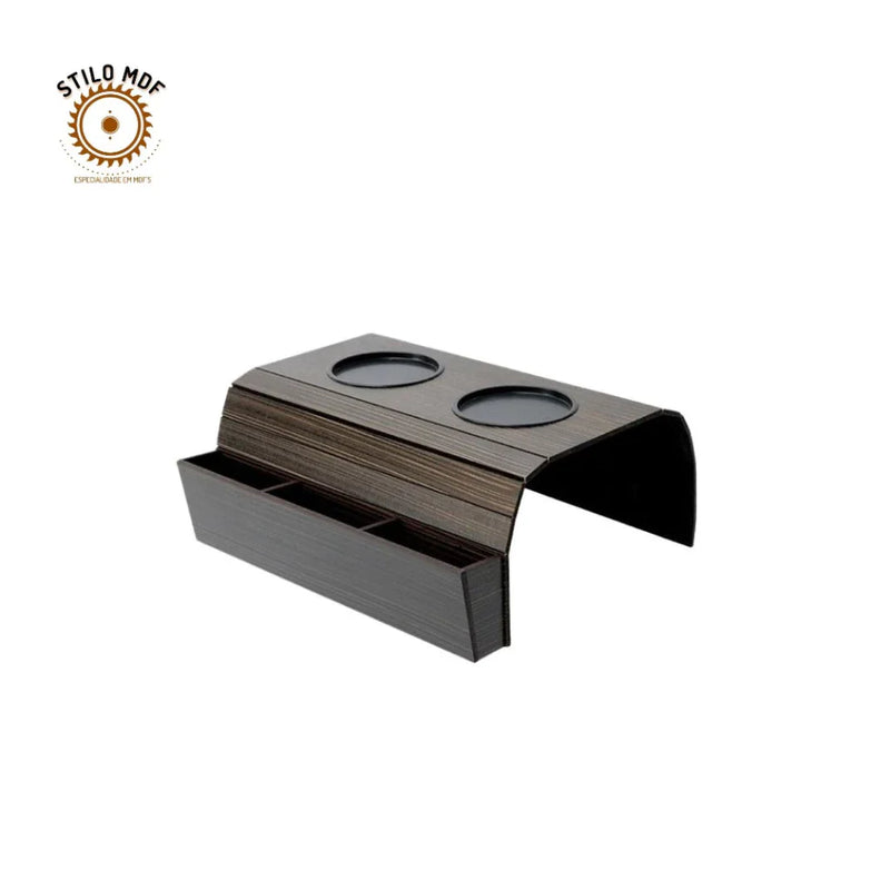 Esteira porta controle + porta copo em mdf