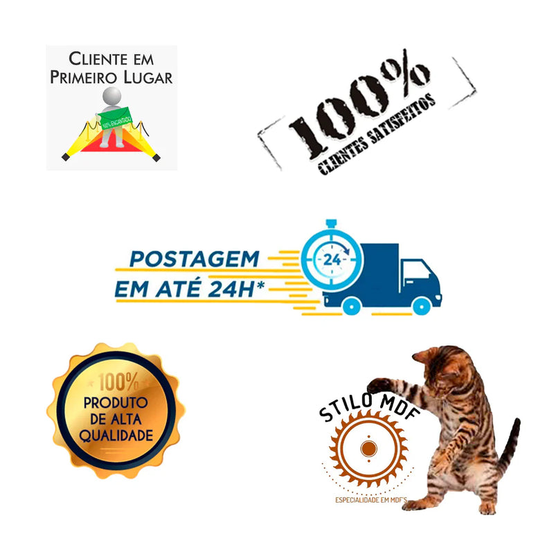 Esteira porta controle + porta copo em mdf