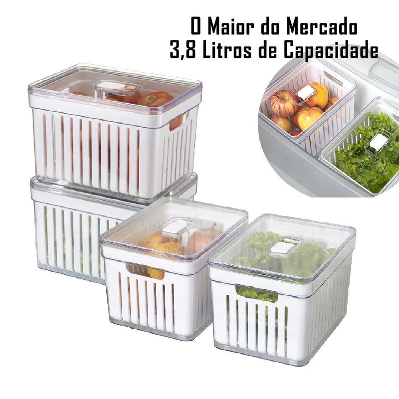 Kit 4 Organizador de Geladeira