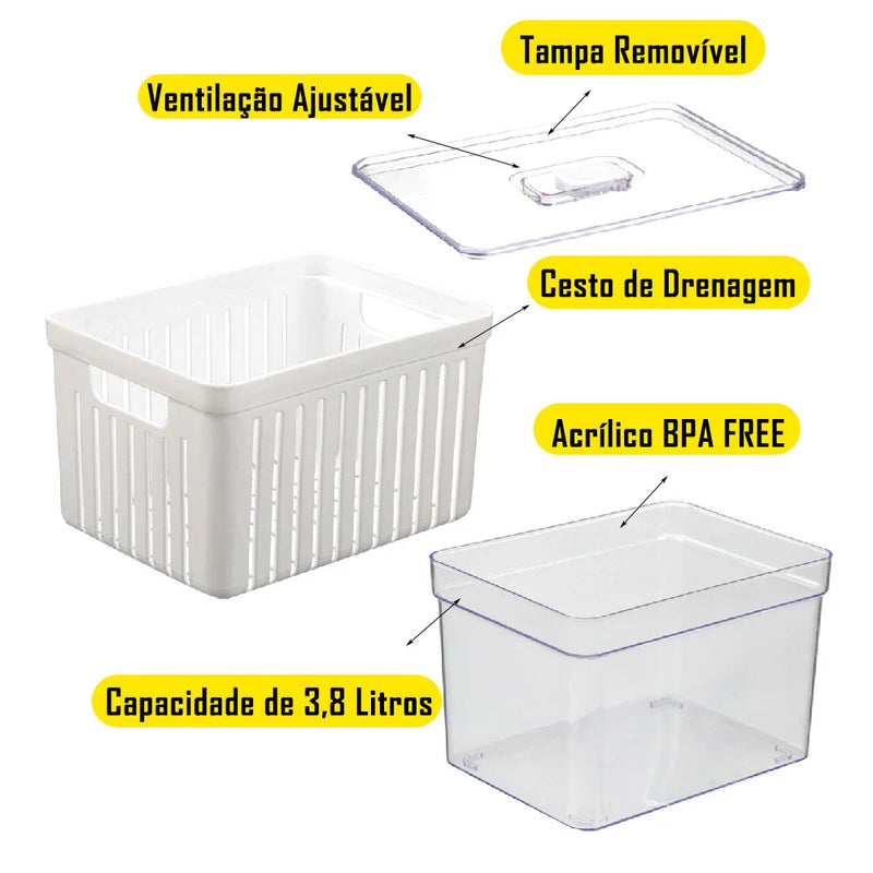 Kit 4 Organizador de Geladeira