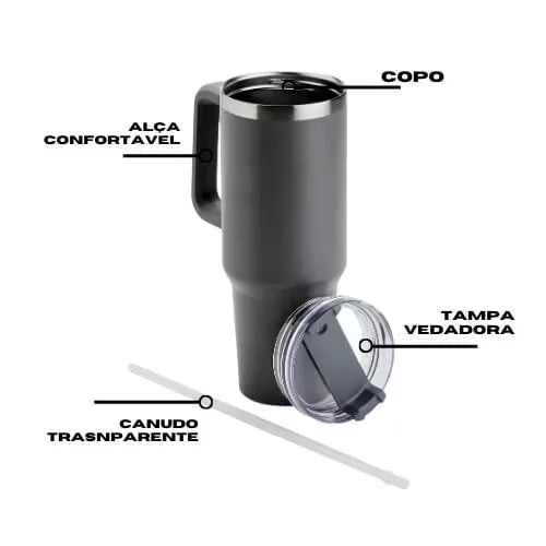 copo térmico  1200ml com canudo