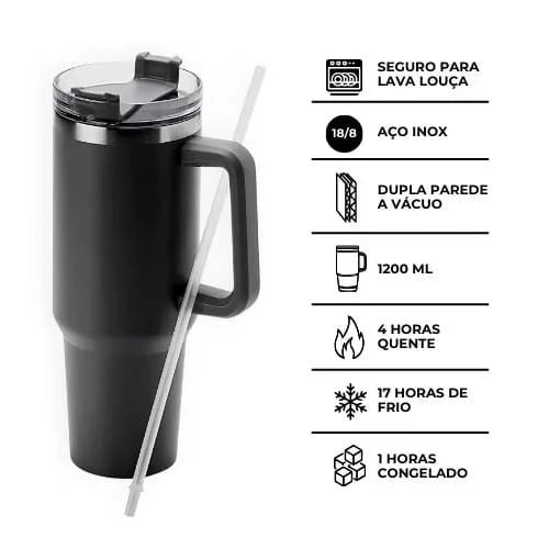 copo térmico  1200ml com canudo