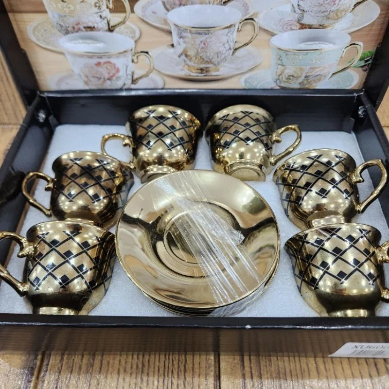 kit de café com 12 peças de Cerâmica em porcelana