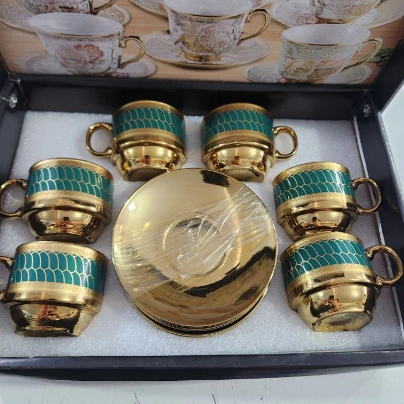 kit de café com 12 peças de Cerâmica em porcelana