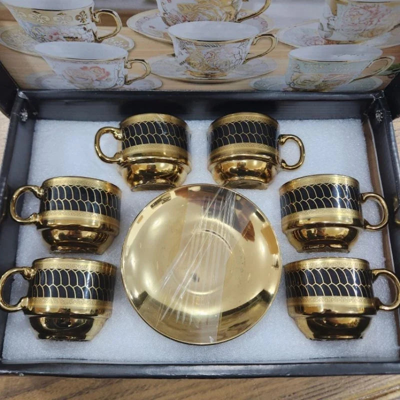 kit de café com 12 peças de Cerâmica em porcelana
