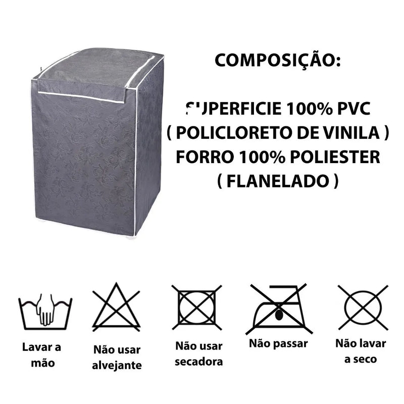 Capa para Máquina de Lavar Cinza - Vários tamanhos